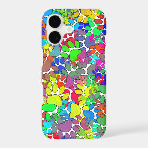 Colourful Dog Paw Print Pattern