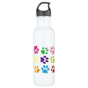 Colourful Dog Paws 710 Ml Water Bottle