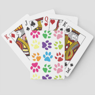 Colourful Dog Paws Playing Cards