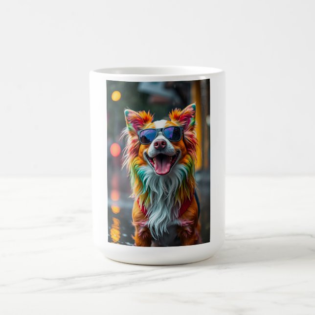 Colourful Dog Pop Art Splash Coffee Mug (Center)