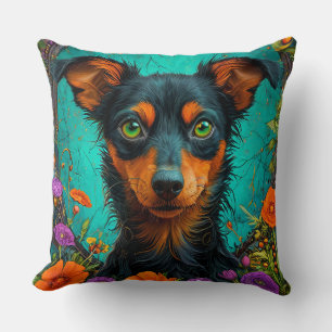 Colourful Dog Portrait Cushion
