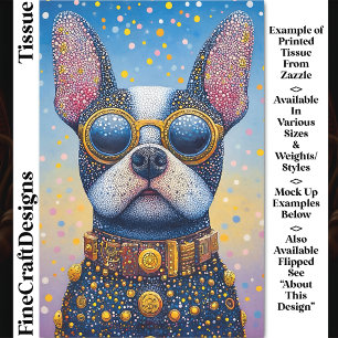 Colourful Dog Portrait, Pointillism DN5L Decoupage Tissue Paper