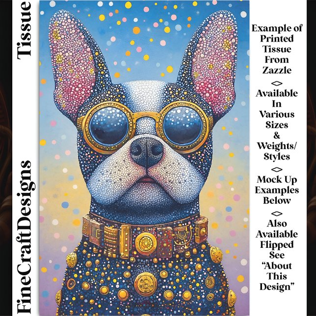 Colourful Dog Portrait, Pointillism DN5R Decoupage Tissue Paper (Creator Uploaded)