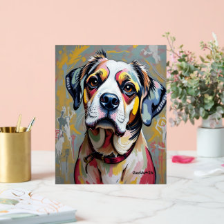 Colourful Dog Portrait – Vibrant Abstract Pet Art Acrylic Sign