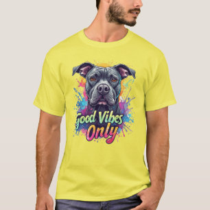 Colourful Dog Portrait With Splash Background T-Shirt