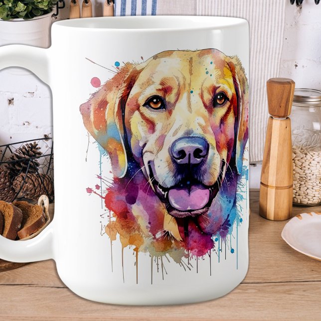 Colourful Dog Retro Pop Art Labrador Retriever Coffee Mug (Creator Uploaded)