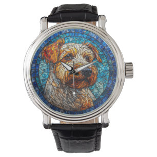 Colourful Dog Stained Glass Portrait Watch