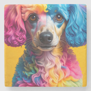 Colourful Dog Stone Coaster