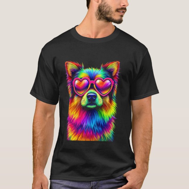 Colourful Dog T-Shirt (Front)