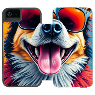 Colourful Dog with Sunglasses Incipio Watson™ iPhone 5 Wallet Case