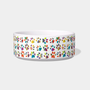 Colourful Doggie Paws Bowl