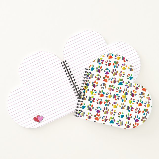 Colourful Doggie Paws Notebook    (Inside)