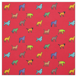 Colourful Dogs Fabric