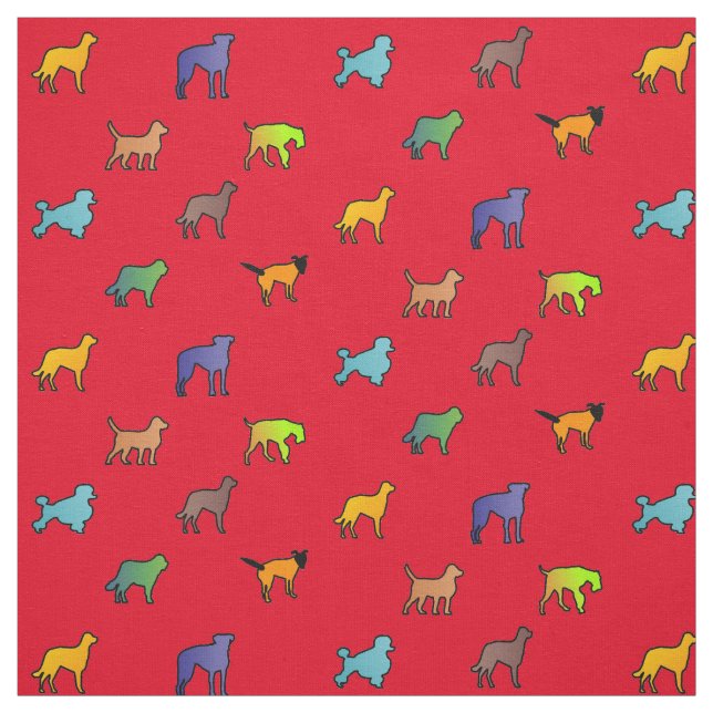 Colourful Dogs Fabric (Swatch)