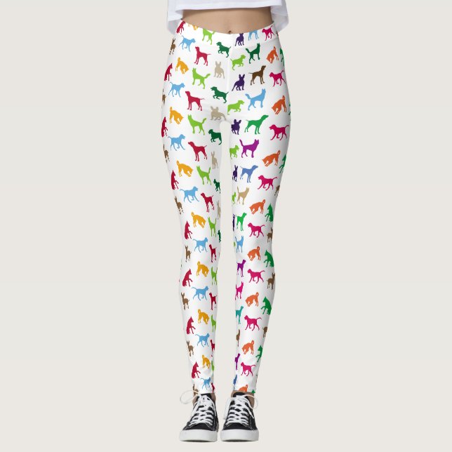 Colourful dogs silhouettes leggings (Front)