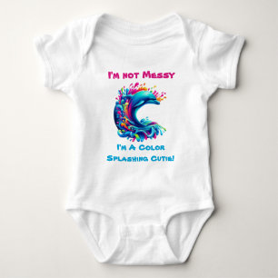 Colourful Dolphin Splash- Baby Bodysuit