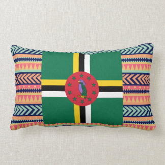 Colourful Dominica Flag Box Lumbar Cushion