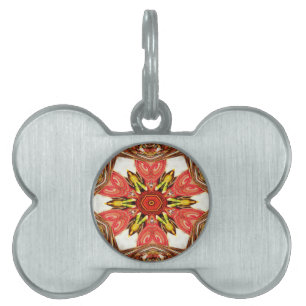 Colourful doodle flora  heart seamless star.jpg pet tag