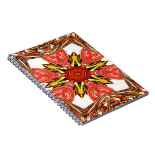 Colourful doodle flora  heart seamless star.jpg spiral notebook