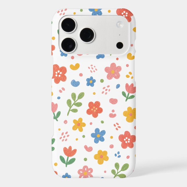 Colourful Doodle Flower Garden Phone Case (Back)