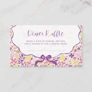 Colourful Doodle Flower Pencil Sketch Baby Shower  Enclosure Card