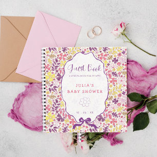 Colourful Doodle Flower Pencil Sketch Baby Shower  Notebook