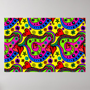 Colourful Doodle Line Art Posters