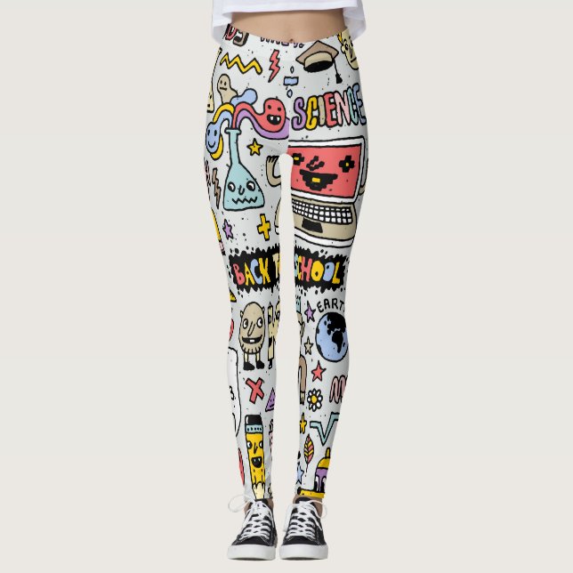 Colourful Doodle School Vintage Set Leggings (Front)