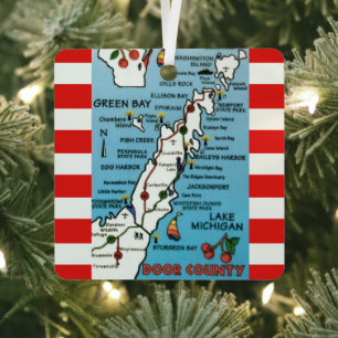 Colourful Door County Wisconsin Metal Ornament