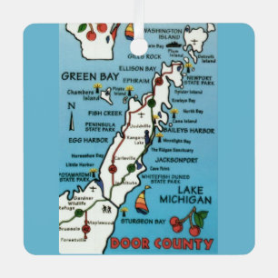 Colourful Door County Wisconsin Metal Tree Decoration