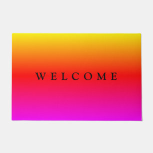 Colourful Doormat Rainbow Colours Welcome