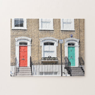 Colourful Doors Houses Islington North London UK Jigsaw Puzzle