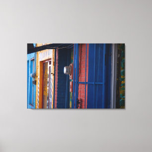Colourful Doors in Agua Prieta, Mexico Canvas Print