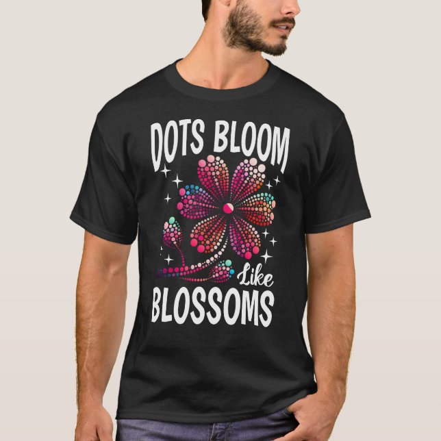 Colourful Dot Art Flower T-Shirt (Front)