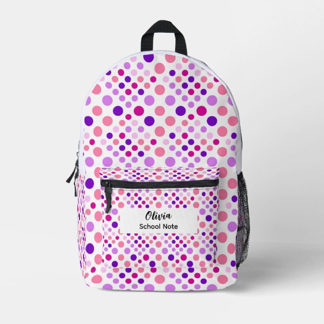 Colourful Dot Back to School Supplies  Printed Backpack (Front)