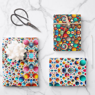Colourful Dots Abstract Wrapping Paper Sheet