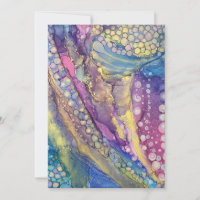 Colourful Dots Alcohol Ink Abstract Art Blank Card