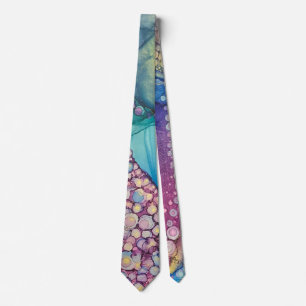 Colourful Dots Alcohol Ink Liquid Abstract Art 5 Tie