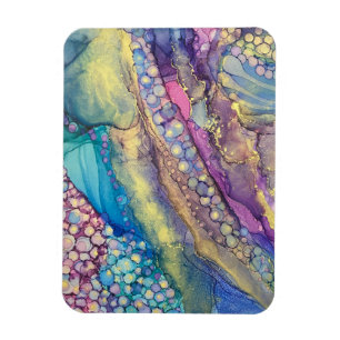Colourful Dots Alcohol Ink Liquid Abstract Art Magnet