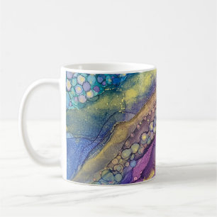 Colourful Dots Alcohol Ink Liquid Abstract Art V4 Coffee Mug