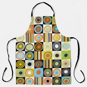 Colourful dots, circles, stripes background. apron