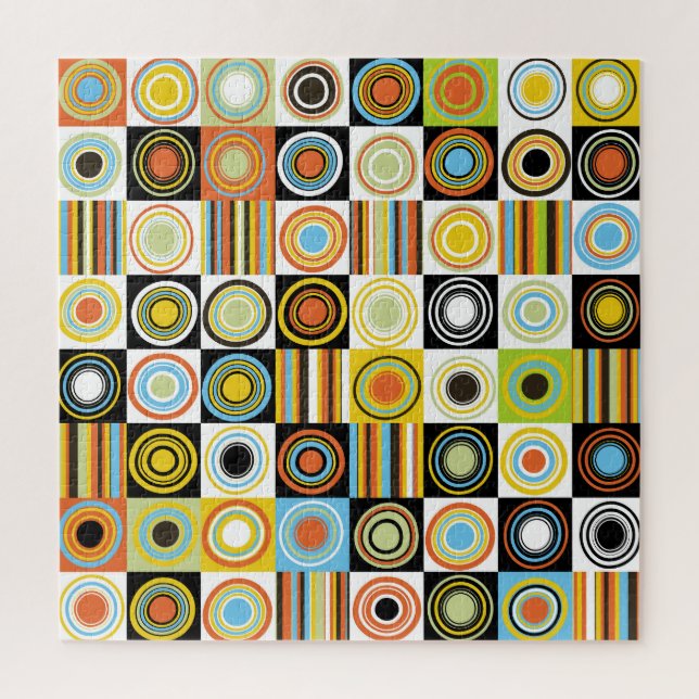 Colourful dots, circles, stripes background. jigsaw puzzle (Vertical)