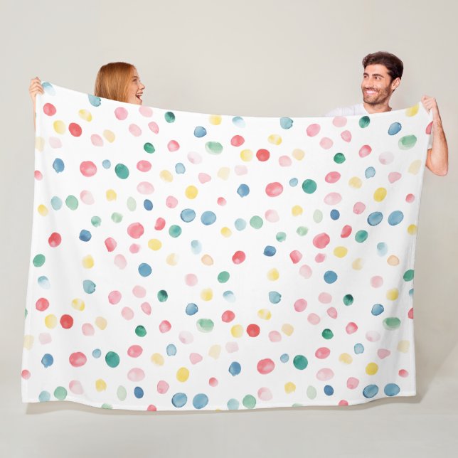 Colourful Dots Confetti  Fleece Blanket (In Situ)