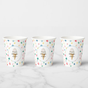 Colourful Dots Confetti Ice Cream Cone Birthday Paper Cups