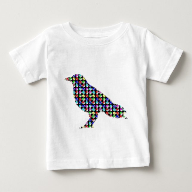 Colourful DOTS CROW Bird Kids NavinJOSHI NVN54 ZOO Baby T-Shirt (Front)