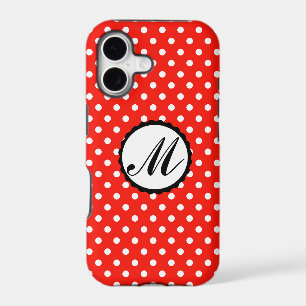 Colourful Dots Custom Monogram iphone case red