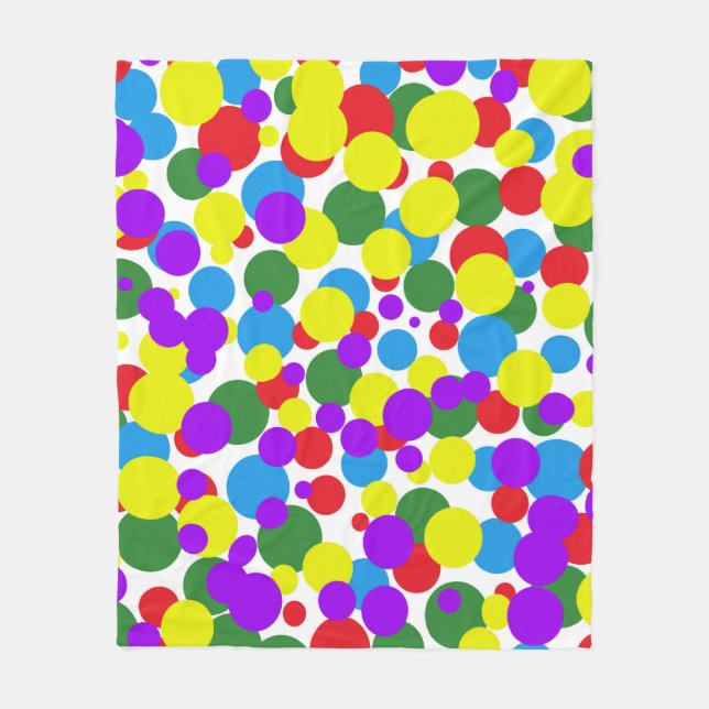 Colourful dots fleece blanket (Front)