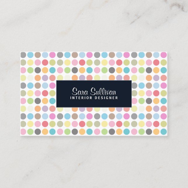 Colourful Dots Interior Designer Business Card (Front)