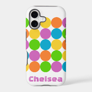 Colourful Dots Name 1980s Style iPhone Case