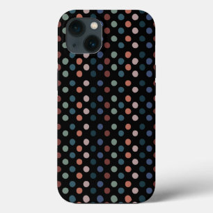 Colourful Dots on Black Background iPhone 13 Case